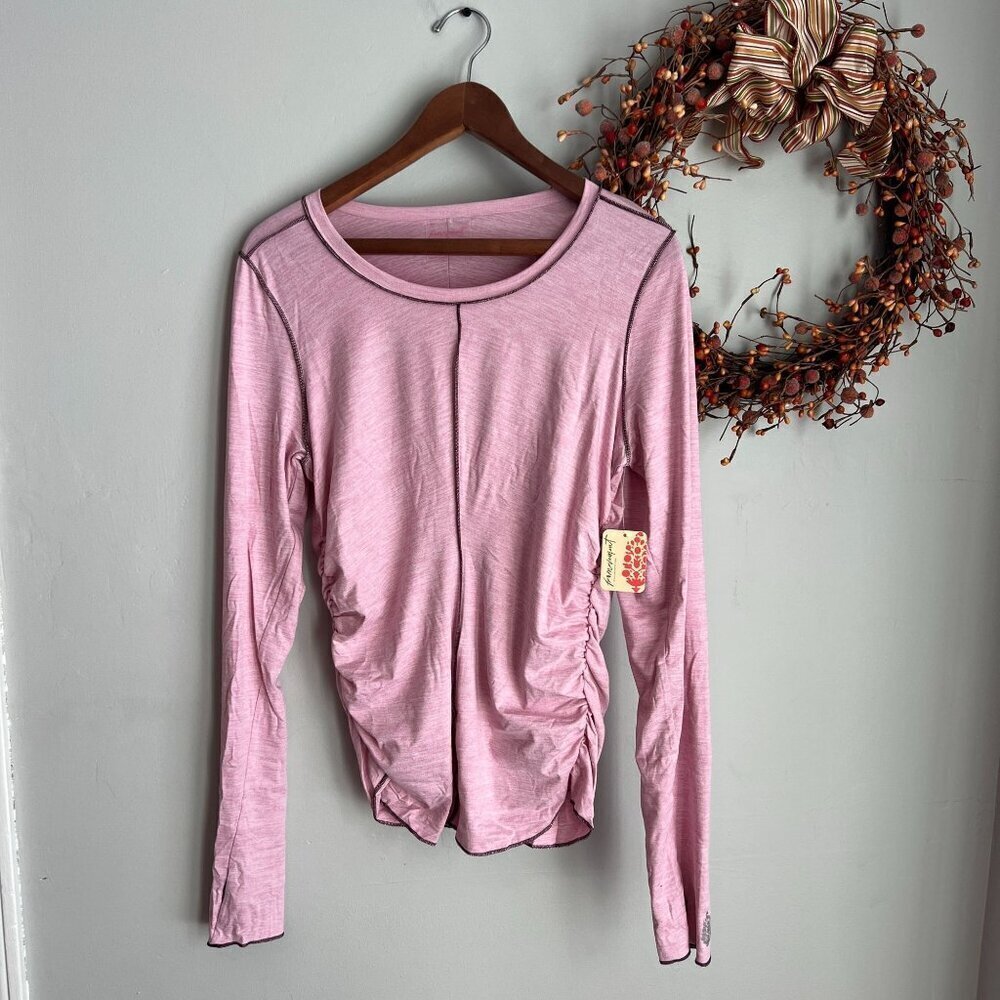 Free People Movement X HATCH X-SMALL Right On Run Layer Maternity Tops Pink Haze